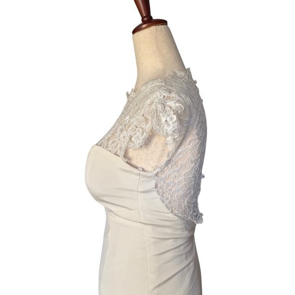 BHLDN Nicole Miller Gown Lauren Lace Back Bridal Wedding Gown Dress Train size 0 - Picture 6 of 16